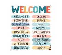 Welcome in Many Languages Poster - Printable Inclusive Office Decor, Diversity Wall Art for Classroom and Community Building(Unframed,12x18inch(30x45cm))