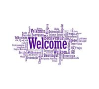 Welcome Language Sign Wall Decal Office Business Shop Decor Welcome in Many Languages Vinyl Sticker Welcome Sign Wall Art Extra Large - 75x136cm
