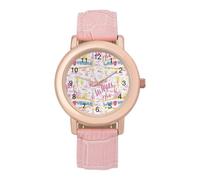 Welcome Las Vegas Ladies Watches Easy Read with Leather Strap