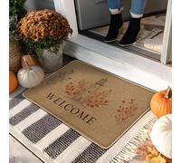 Welcome Lighthouse Doormat, Rustic Beige Fall Door Mat for Outdoor & Indoor Entryway Autumn Decor, Rubber Waterproof Non-Slip Dirt Trapper Front Mats, Easy Care 29x17 Inch