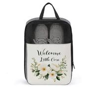 Welcome Little One Soft Ivory Florals Shoe Bag for Travel Daily Use Anti-dust Storage Carrier Golf Shoe Pouch