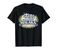 Welcome Malaka Greece Flag Funny Greek Humor Design T-Shirt