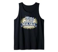 Welcome Malaka Greece Flag Funny Greek Humor Design Tank Top