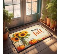Welcome Mat Fall Sunflowers And Pumpkins: A Warm Welcome To Fall Doormat Welcome Mats Indoor Fall Mats For Front Door(65X90CM)