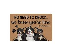 Welcome Mat for Front Door,Bernese Mountain Dog Door Mat Outdoor Entrance,No Need to Knock We Know You're Here Doormat Indoor Non-Slip Entrance Rug Floor Porch Door Mat for Kitchen,Bathroom Home Decor