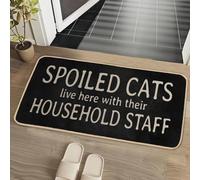 Welcome Mat for Front Door Outdoor Entry Spoiled Cats Live Here Doormat Indoor Non-Slip Rubber Rug Washable Entrance Floor Porch Door Mat for Kitchen Bathroom Home Decor Mat Gift for Cats Lovers