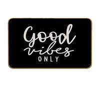 Welcome Mat Funny Good Vibes Only Doormat Door Mat For Home Entrance, Inspirational Quotes Farmhouse Non Slip Floor Mats For House Front Indoor Inside Outdoor Outside Entryway Rug 40x60cm