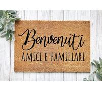 Welcome Mat,Italian Gifts,Welcome Friends And Family,Italian Decor,Italian Couple Gift,Front Mat,Front Porch Decor,Welcome Sign Home Kitchen Mat Bedroom Mat Front Door Mat,24x16 Inch