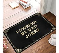 Welcome Mat Powered By Dad Jokes/Quick Dry Bathroom Retro Decor