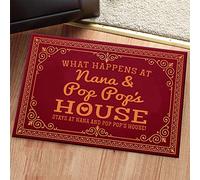 Welcome Mat What Happens At Nana And Pop Pop'S House Door Mat Soft Utility Indoor Outdoor Mat For Inside Office Bedroom 40X60Cm