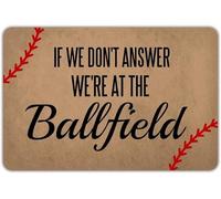 Welcome Mats for Front Door Mat Outdoor Entry If We Don't Answer We're at The Ballfield Funny Doormat Non Slip Rubber Mat for Home Indoor Farmhouse Kitchen Rugs_18 x 30 Inches
