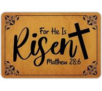 Welcome Mats for Front Door Outdoor Entry for He is Risen Matthew Doormat Non Slip Rubber Mat for Home Indoor Farmhouse Funny Kitchen Rugs Patio Full Brown_18 x 30 Inches