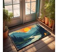 Welcome Mats Outdoor Fall Alpine Serenity: A Sunset Over The Mountains Doormat Shoes Here Mat Door Mat Indoor Entrance(50X80CM)