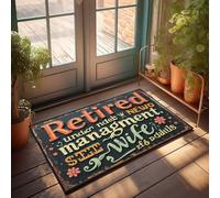 Welcome Mats Outdoor Fall Retirement Announcement: Under New, Wife Management Doormat Shoes Here Mat Door Mat Indoor Entrance(50X80CM)
