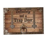Welcome Matt Outdoor, "Definitely Not A Trap Door" - Funny Welcome Mat 20x31.5" Welcome Mat Polyester Non-Slip Humor Porch Decor for Indoor and Outdoor Warm House Decor