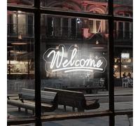 Welcome Neon Sign Welcome LED Neon Light Wall Art Sign Light up with ON/OFF Switch Neon Light for Business Storefront Home door Window Glass Door Shop Store Florists Bar Salon Cafes Restaurant Pubs