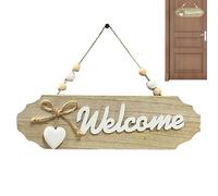 Welcome Panneau pour Porte d'Entrée | Enseigne Ovale en Bois avec Lettrage | Décoration Murale Style Ferme | pour Lieu de Travail, Café, Appartement, Maison Accueil Chaleureux et Authentique