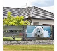 Welcome Party Banner Holiday Banner Cool Animal White Polar Bear Wall Hanging Banners Flag Photo Photography Backdrops with 4 Holes Porch Sign Door Banner Cover Decoration Party Supplies Medium