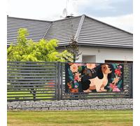Welcome Party Banner Holiday Banner Dachshund Floral Wall Hanging Banners Flag Photo Photography Backdrops with 4 Holes Porch Sign Door Banner Cover Decoration Party Supplies Small