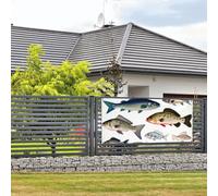 Welcome Party Banner Holiday Banner Different Fish Wall Hanging Banners Flag Photo Photography Backdrops with 4 Holes Porch Sign Door Banner Cover Decoration Party Supplies Medium