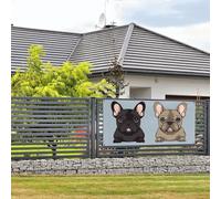 Welcome Party Banner Holiday Banner french bulldog Wall Hanging Banners Flag Photo Photography Backdrops with 4 Holes Porch Sign Door Banner Cover Decoration Party Supplies Small