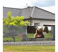 Welcome Party Banner Holiday Banner Hi Bear Sit on the lawn Wall Hanging Banners Flag Photo Photography Backdrops with 4 Holes Porch Sign Door Banner Cover Decoration Party Supplies Small