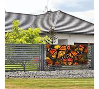 Welcome Party Banner Holiday Banner Monarch Butterflies Wall Hanging Banners Flag Photo Photography Backdrops with 4 Holes Porch Sign Door Banner Cover Decoration Party Supplies Medium