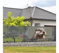 Welcome Party Banner Holiday Banner Otter Animal Wall Hanging Banners Flag Photo Photography Backdrops with 4 Holes Porch Sign Door Banner Cover Decoration Party Supplies Medium