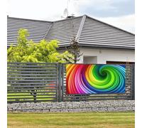 Welcome Party Banner Holiday Banner Rainbow Spiral Wall Hanging Banners Flag Photo Photography Backdrops with 4 Holes Porch Sign Door Banner Cover Decoration Party Supplies Medium
