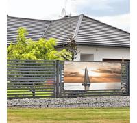 Welcome Party Banner Holiday Banner Sailing Boat on the Sea Wall Hanging Banners Flag Photo Photography Backdrops with 4 Holes Porch Sign Door Banner Cover Decoration Party Supplies Small