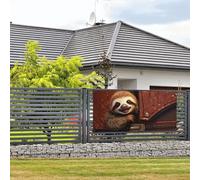 Welcome Party Banner Holiday Banner Sloth on zipper Wall Hanging Banners Flag Photo Photography Backdrops with 4 Holes Porch Sign Door Banner Cover Decoration Party Supplies Medium