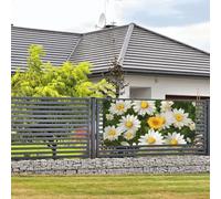 Welcome Party Banner Holiday Banner Summer Floral Daisies Flower Wall Hanging Banners Flag Photo Photography Backdrops with 4 Holes Porch Sign Door Banner Cover Decoration Party Supplies Small
