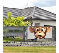 Welcome Party Banner Holiday Banner The silent monkey Wall Hanging Banners Flag Photo Photography Backdrops with 4 Holes Porch Sign Door Banner Cover Decoration Party Supplies Medium