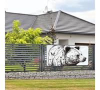 Welcome Party Banner Holiday Banner Wildlife Hand Drawn Bear Animal Wall Hanging Banners Flag Photo Photography Backdrops with 4 Holes Porch Sign Door Banner Cover Decoration Party Supplies Medium