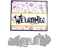 Welcome Phrase Letter Cat Paw Greeting Card Metal Die Cuts,Sunflower Flower Leaf Cutting Dies Cut Stencils DIY Scrapbooking Decorative Embossing Paper Scrapbooking Card Making