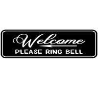 Welcome Please Ring Bell Arrow With Symbols Acrylic Sign 10x3 Inch Workplace Safety Plaque Self Adhesive Clear Text For Restaurant Salons Hotels Motels Wall