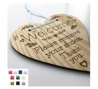 Welcome, Please Take Off Your Shoes Sign - Nice Way of Asking Visitors To Remove Their Shoes 3MM