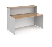 Welcome reception desk 1462mm wide - white with beech tops