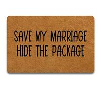 Welcome Save My Marriage Hide The Package Mat Entry Super Absorbent Door Mat Dirt Trapper Entrance Rug For Garden Patios Outdoor 40 X 60Cm