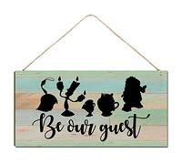 Welcome Sign for Front Door Outside Funny Porch Signs Outdoor Be Our Guest House Warming Gift Funny Function Indoor Sign Decorations Rustic Farmhouse Wall Pediments Art Front Door Sign(12 x 6)Inch