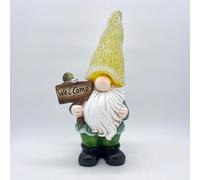 Welcome Sign Gonk Solar Garden Light Ornament Decoration 20 Warm White LED - 44cm by Bright Garden