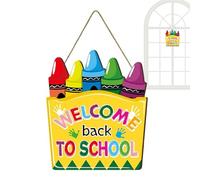 Welcome Sign School, Decorative Signs First Day of School Decoration, Wooden Classroom Decoration for Students, Nursery Children, Photo Props, Indoor, Outdoor,