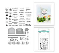 Welcome Sign & Sentiments Clear Stamp & Die Set from The Country Garden Collection Clear Stamps by Annie Williams