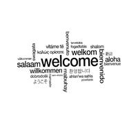 Welcome Sign Various Languages Store Welcome Fine Carving Stickers 30x51.2cm Removable Without Leaving Glue Black