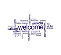 Welcome Sign Various Languages Store Welcome Fine Carving Stickers 54x92.2cm Do not Damage The Wall Surface DarkBlue
