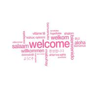 Welcome Sign Wall Art Decals Various Language Wall Poster Office Shop Window Decoration Welcome Design Vinyl Wall Sticker Small - 42x72cm
