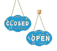 Welcome Sign30 * 19CM- Double Sided Open Closed Sign Business Hours Hanging with Rope Hours of Operation for Business Walls Window Shop Bar Hotel,open time Signs,Open Signs