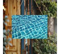 Welcome Signs Personalized Door Sign Wood for Front Door Blue Aqua Pool Water Wooden Signs Unfinished Wooden Plaque with String Home Decor Garden Sign for Garden Yard