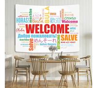 Welcome Tapestry Welcome Words in Different Languages Tapestry Wall Hanging Educational Colorful Tapestries for Bedroom for Classroom Bedroom Dorm Living Room 40 x 28 Inch