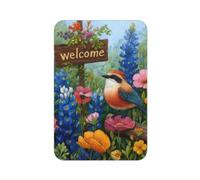 Welcome The Little Sparrows And Flowers! Rectangle Full Print Fridge Magnet For Refrigerator, Whiteboard, Locker, Office And Car Decor, Fridge Magnets